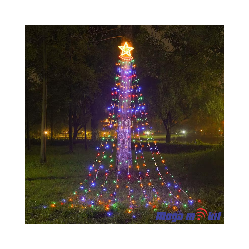 Novogodisen ukras LED sijalicki so zvezda RGB