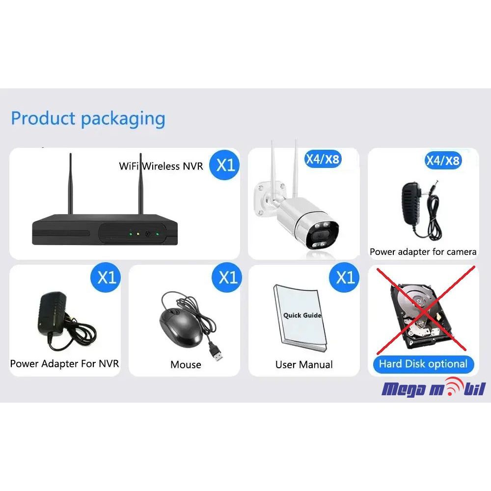 NVR WiFi SET KIT-08HB 8CH.
