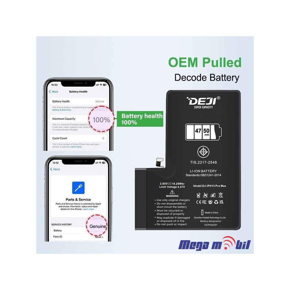 Baterija iPhone 13 Pro Max Deji Genuine (4750mAh) 