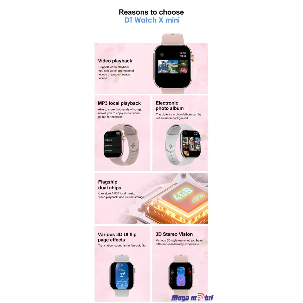 Smart Watch DT Watch X Mini 42mm gold
