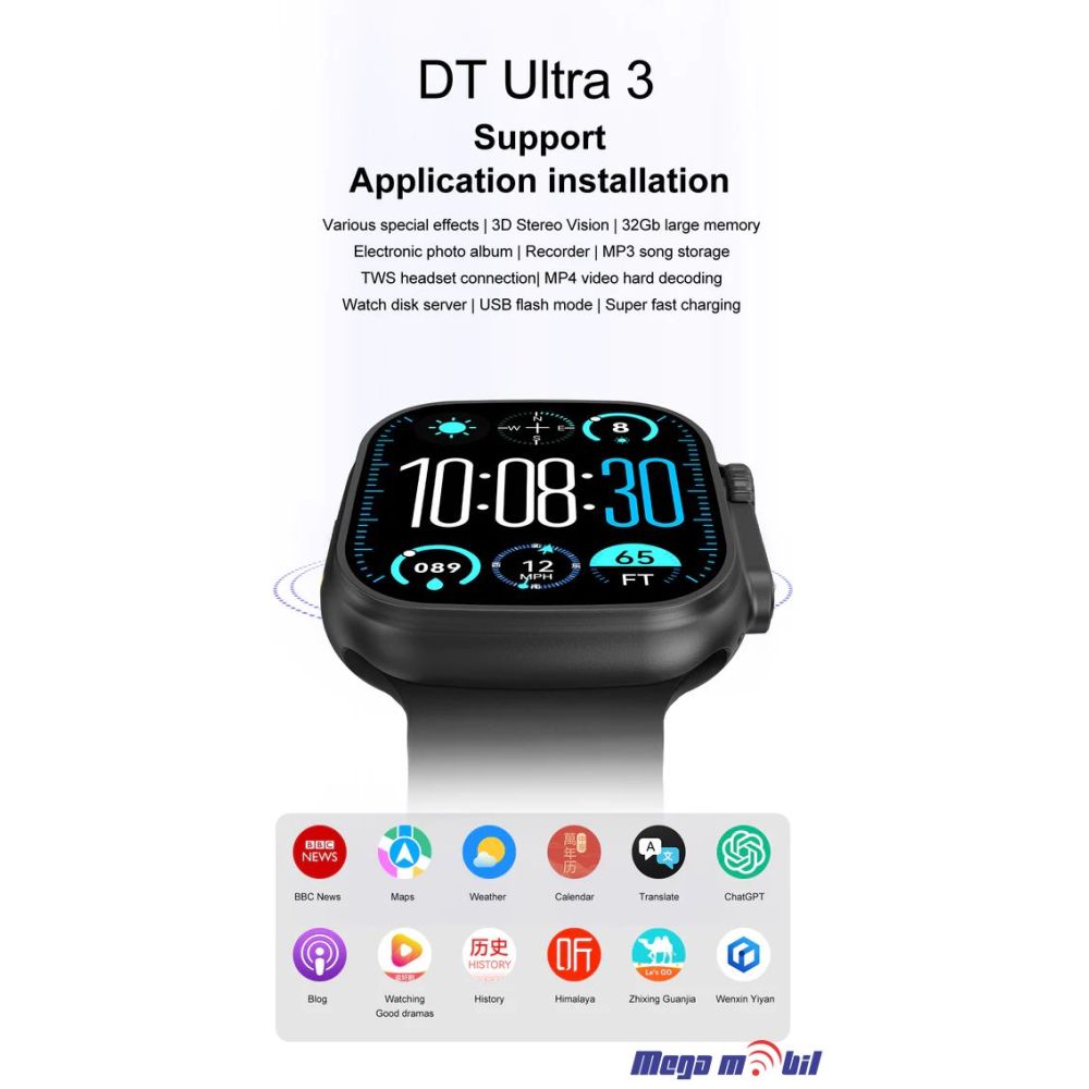 Smart Watch DT Ultra 3 grey/orange