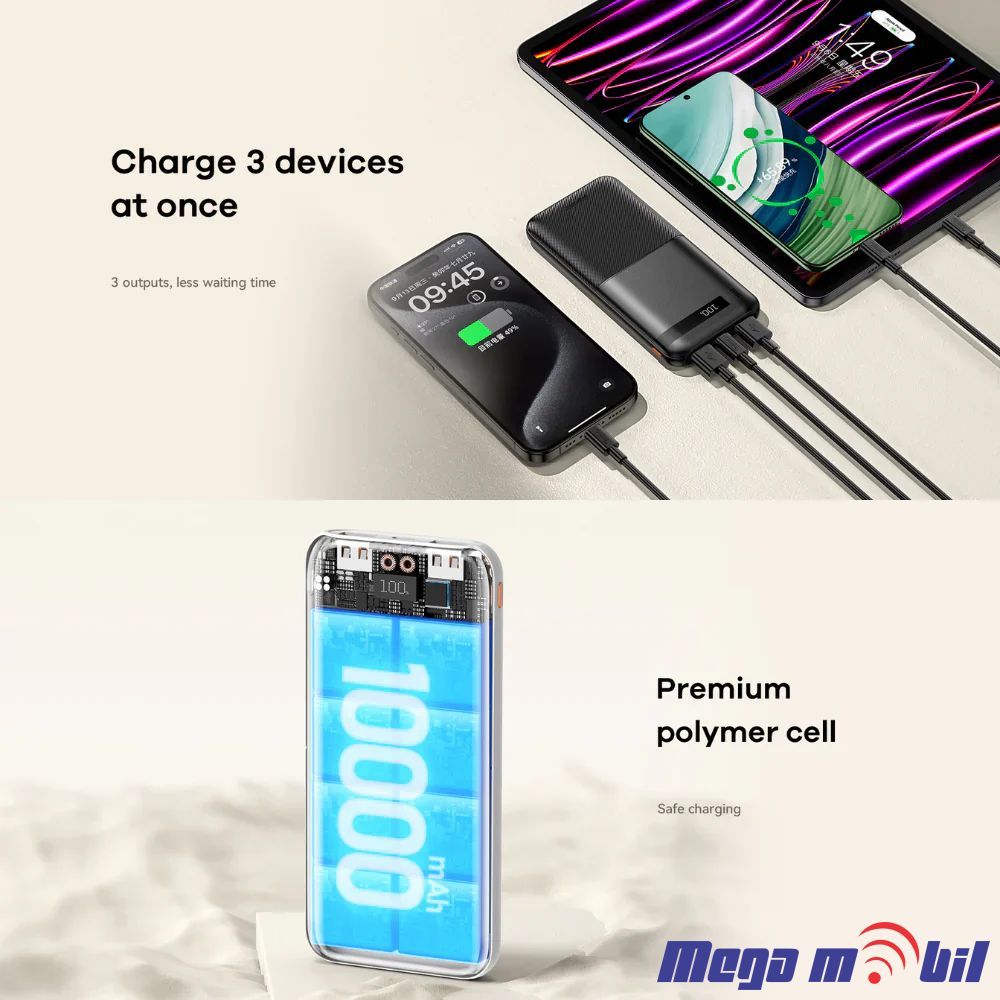 Baterija eksterna 10000mAh REMAX Piloteer RPP-71 FAST 22.5W+PD 20W black
