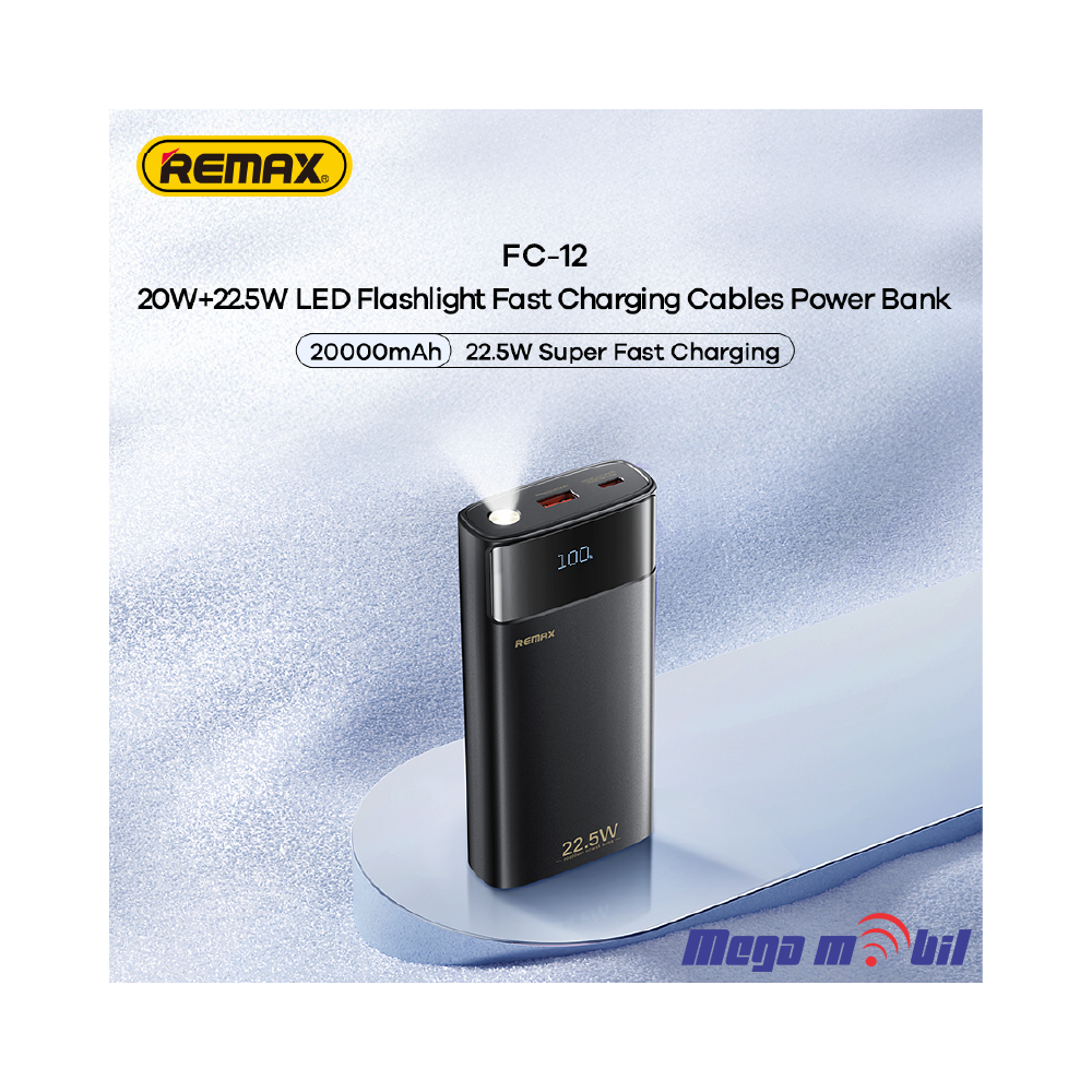 Baterija eksterna 20000mAh REMAX FC-12 FAST 22.5W+PD 20W white