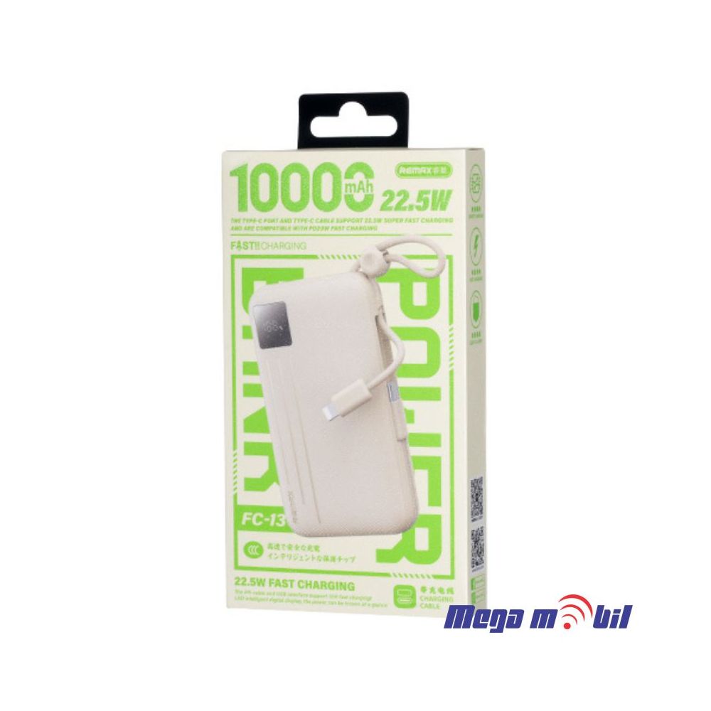 Baterija eksterna 10000mAh REMAX FC-13 FAST 22.5W beige