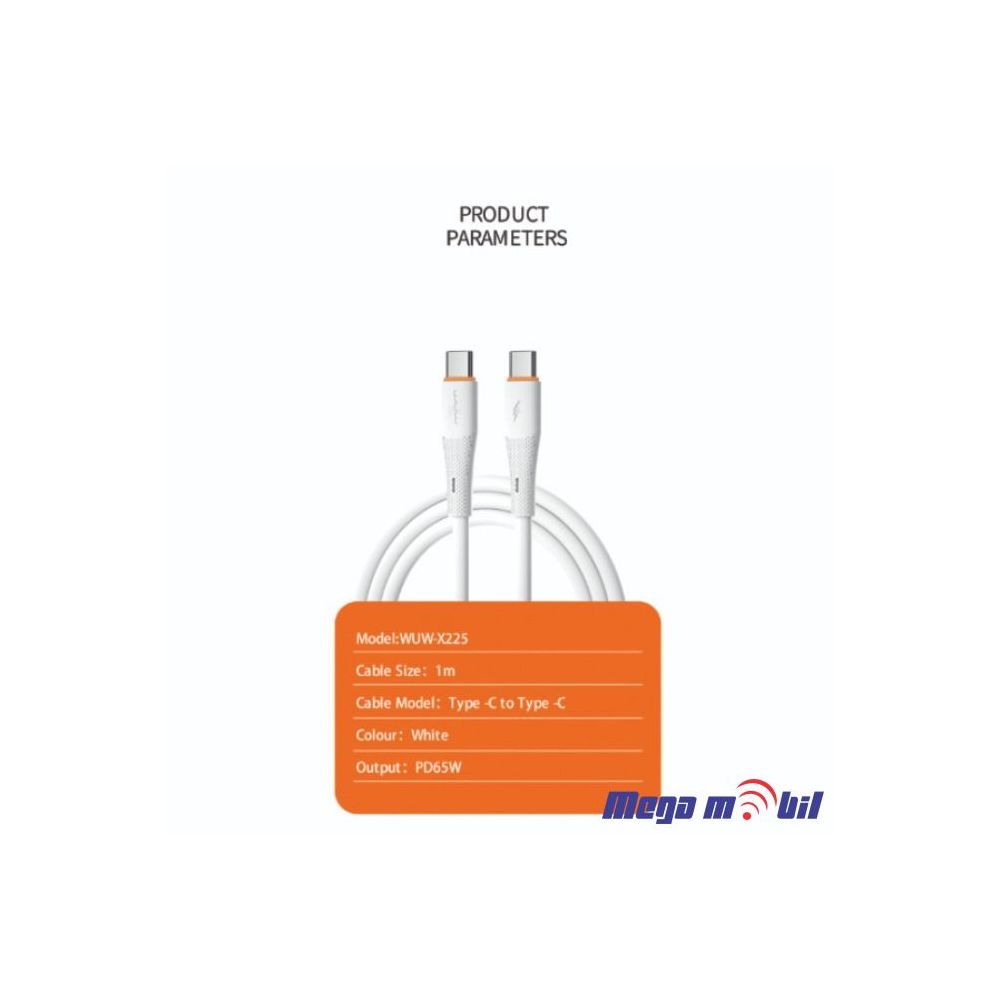 Data Kabel Type C PD WUW-X225 65W 1m FAST white