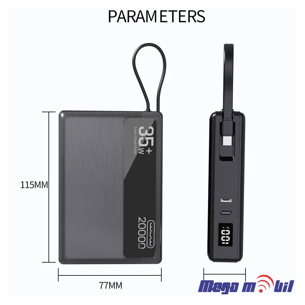 Baterija eksterna 20000mAh WUW-Y155 FAST+PD 35W black