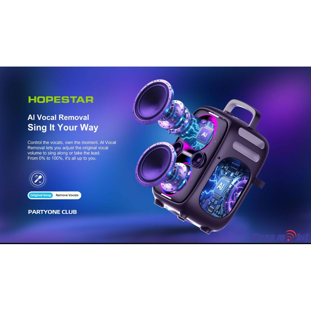 Zvucnik Bluetooth Karaoke Hopestar PARTYONE CLUB so 2 mikrofona black