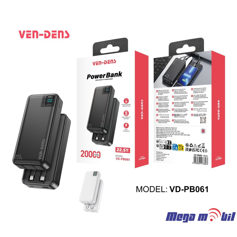 Baterija eksterna 10000mAh VD-PB061 white