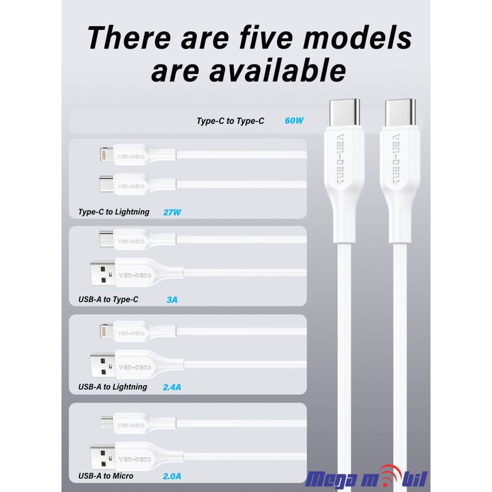Data Kabel iPhone VD-DC20L 1m FAST white