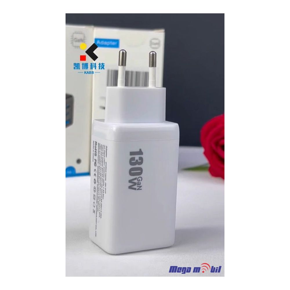 Polnac 220V Univerzalen HX-P14 2XPD+1USB GaN, PPS, PD 3.0, QC 3.0, 130W white
