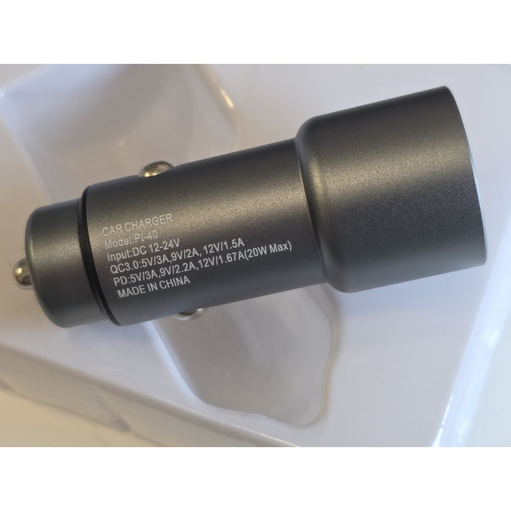 Polnac 12V/24V Pluginn PI-40, PD 20W, QC 3.0 18W, grey