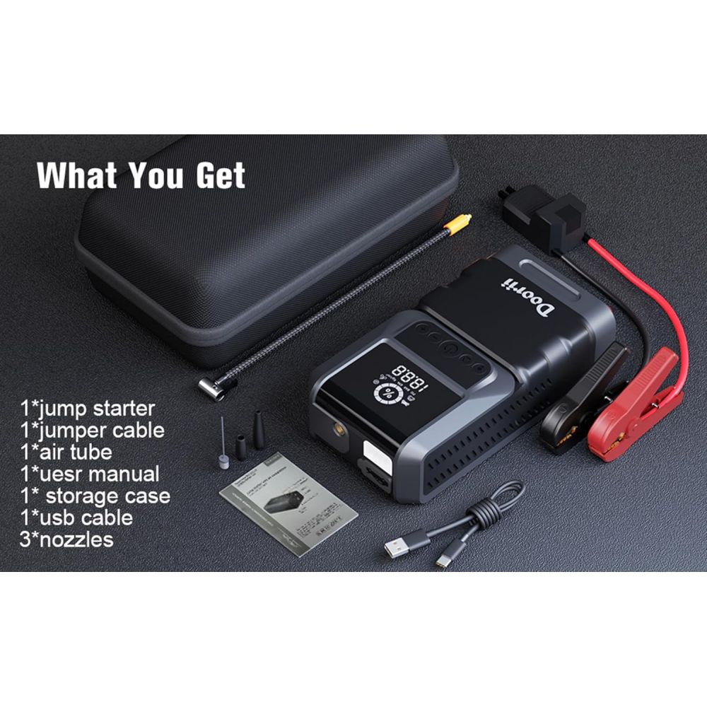 Kompresor so Starter 10000mah Q13 4 vo 1 