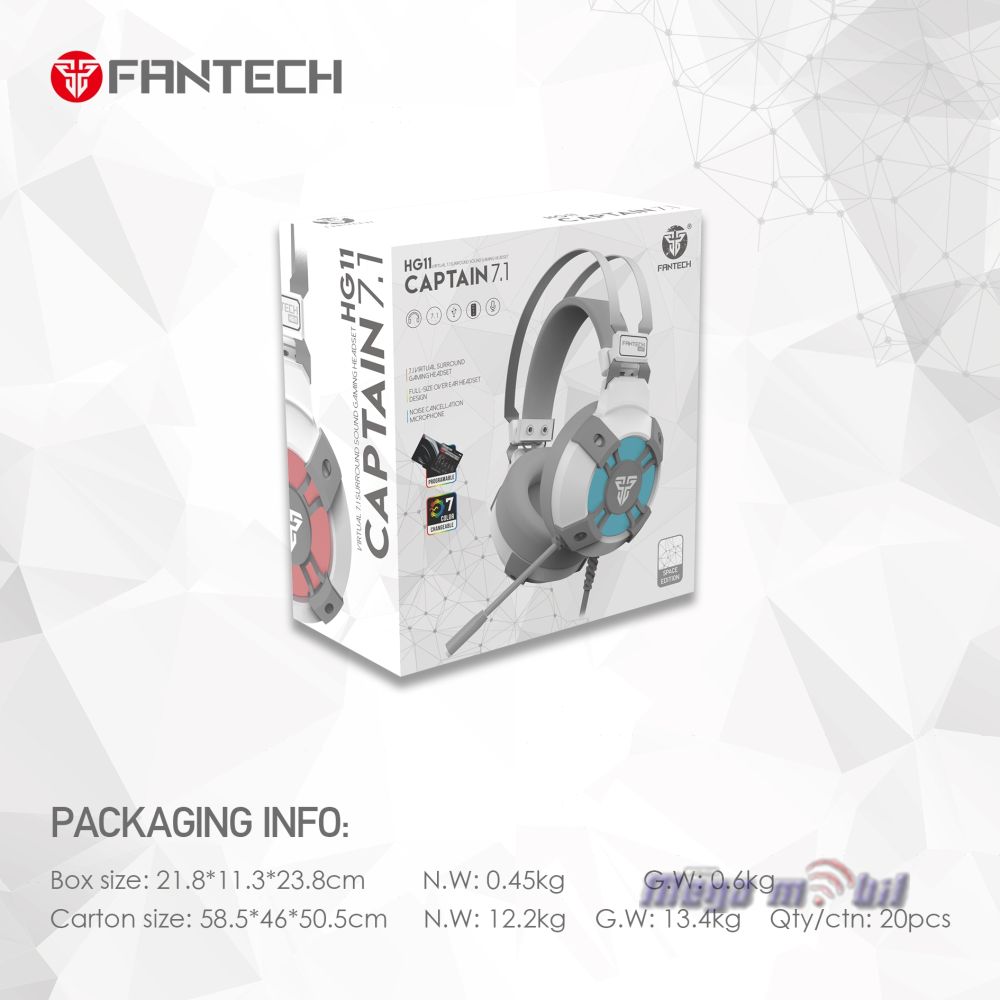 Slusalki Fantech Gaming HG11 Space Edition white USB.