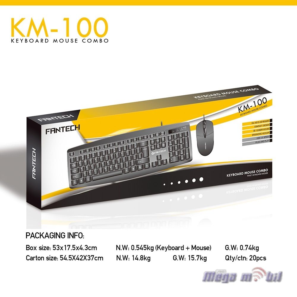 Tastatura Fantech KM100 Combo black
