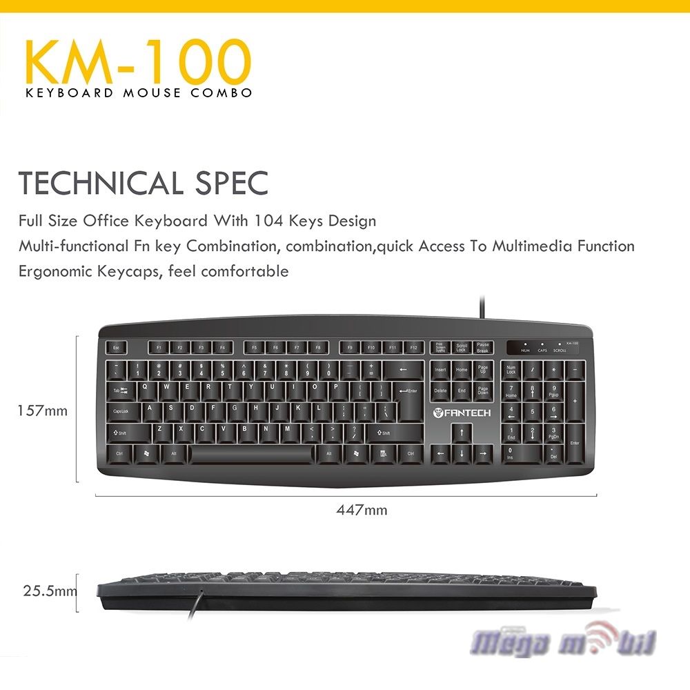 Tastatura Fantech KM100 Combo black