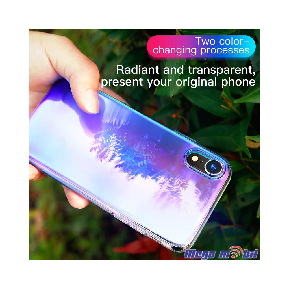 Futrola iPhone XR Baseus Glow transparent black