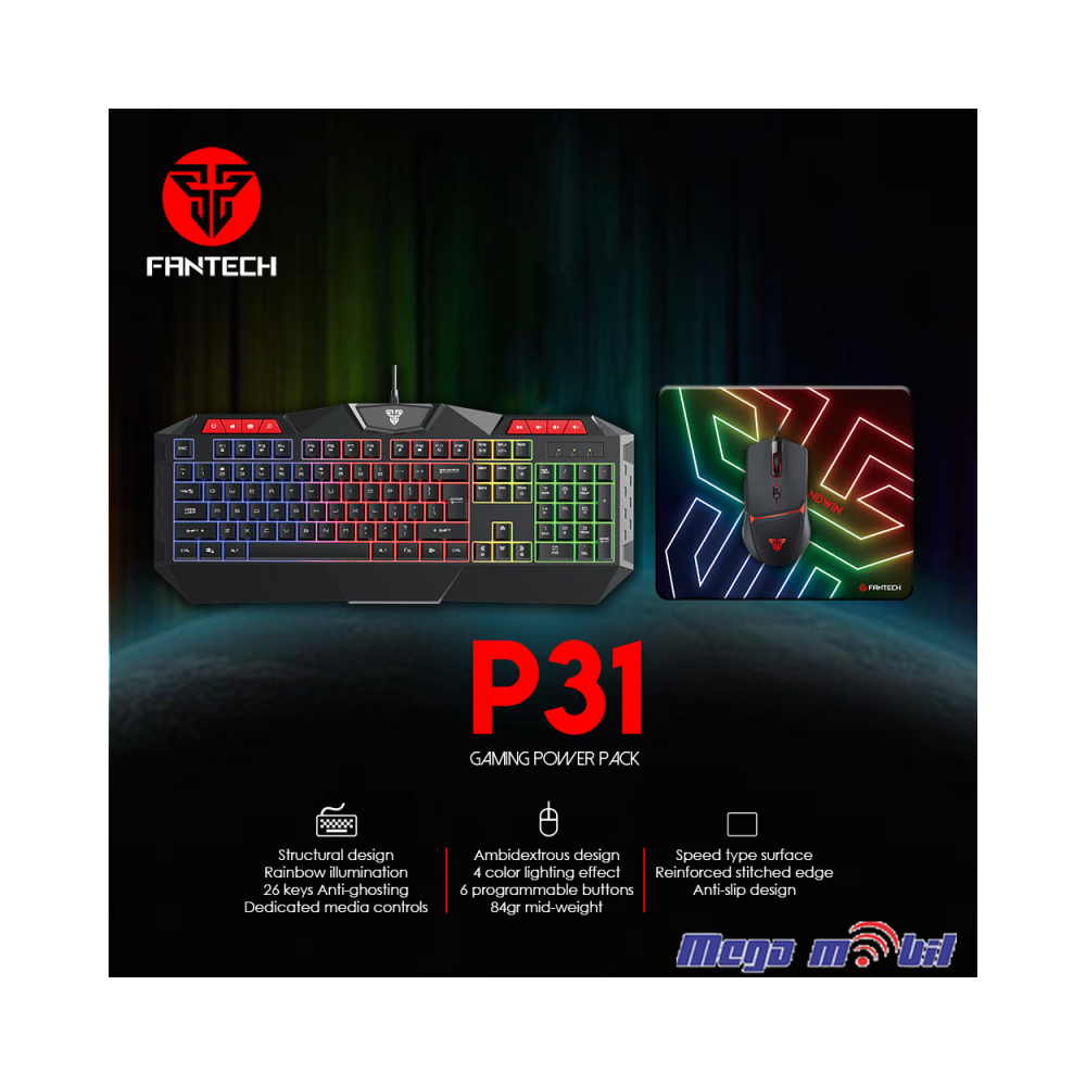 Combo SET Fantech Gaming P31 3vo1 black