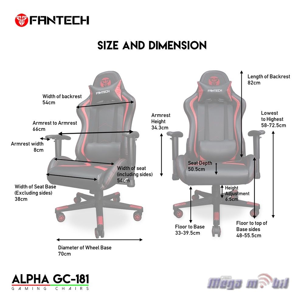 Gaming chair Fantech GC181 Alpha red.