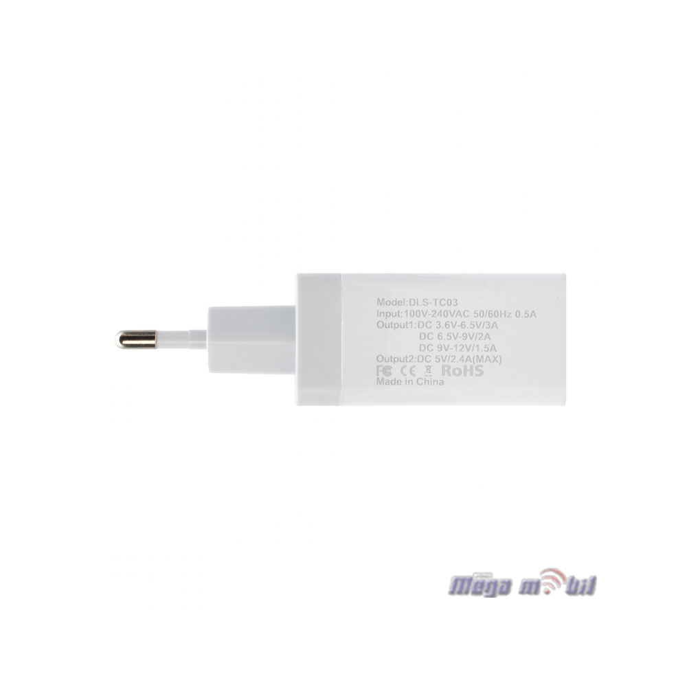 Polnac 220V Type C Teracell Evolution TC-03 2USB 2.1A white