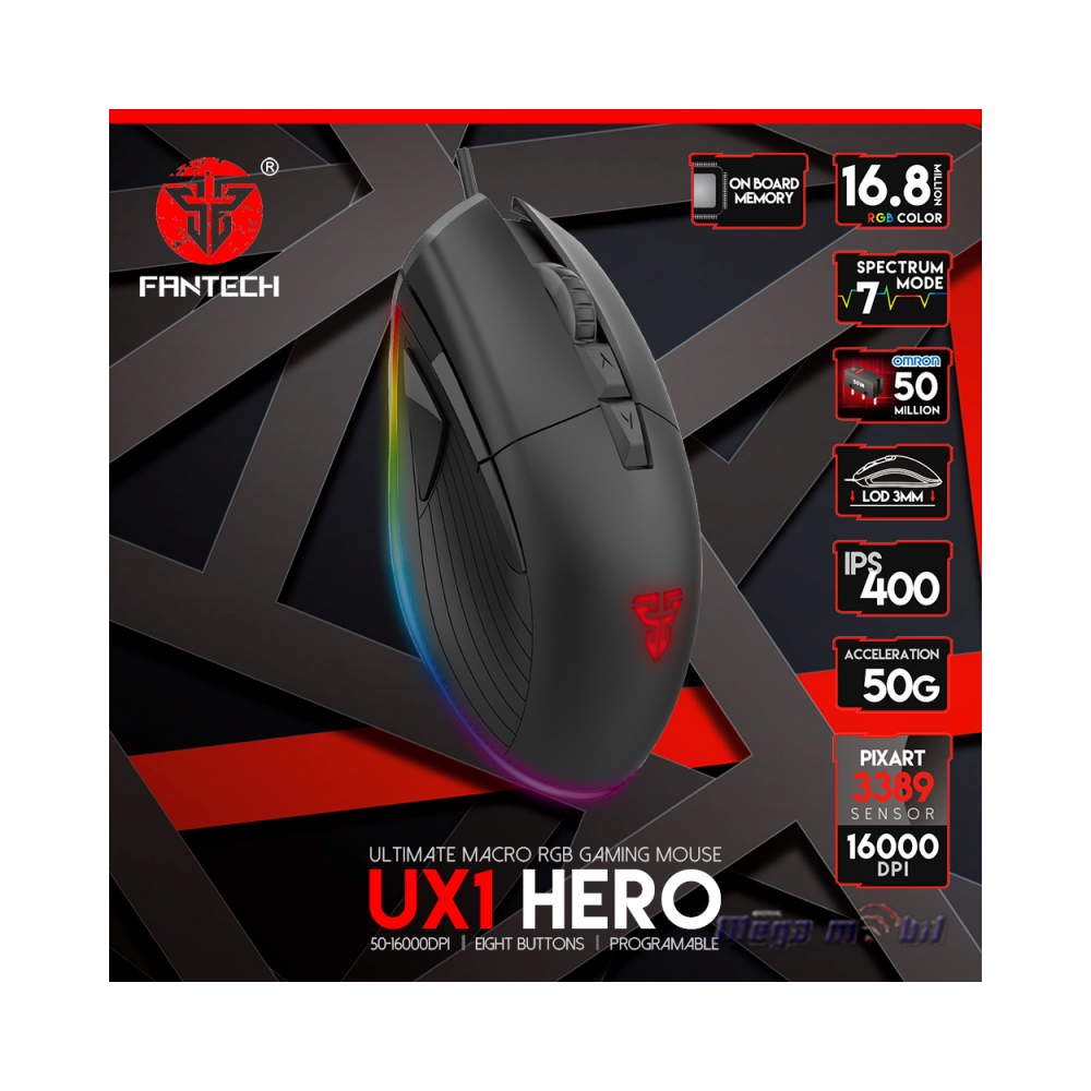 Gluvce Fantech Gaming UX1 Hero black.