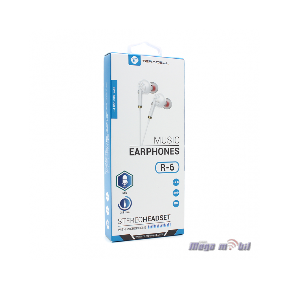 Slusalki Teracell Evolution R6 3.5mm white.