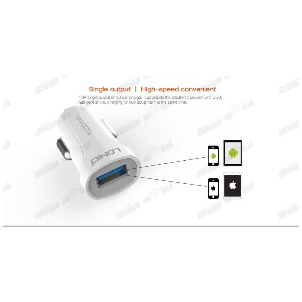 Polnac 12V/24V iPhone LDNIO DL-C17 USB 1A White
