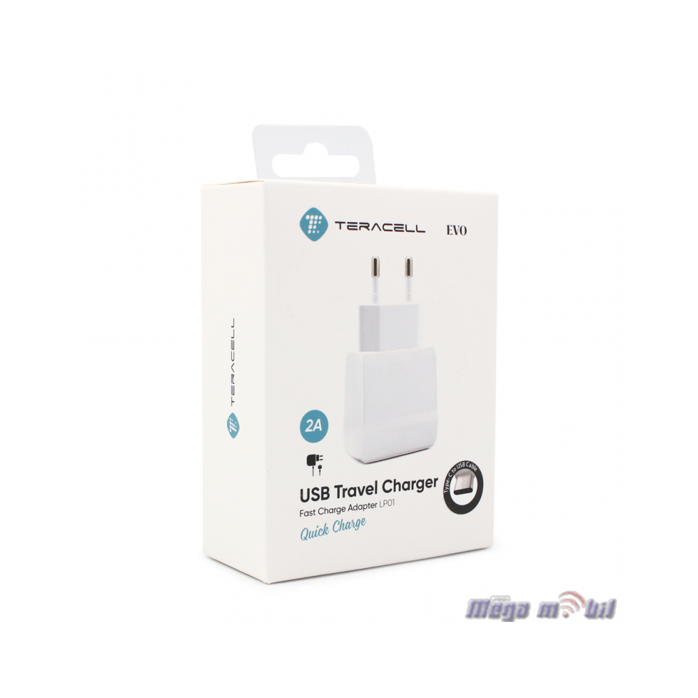 Polnac 220V Type C Teracell Evo LP01 2A 2USB.