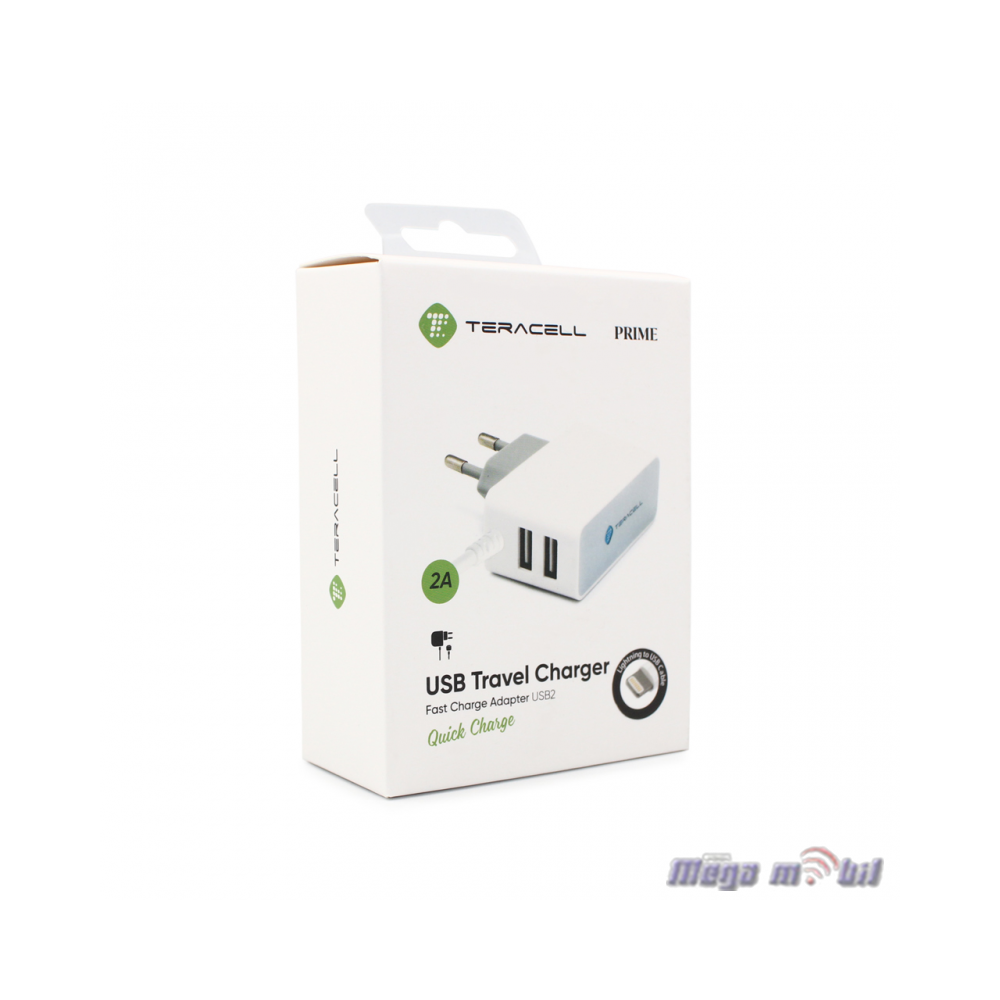 Polnac 220V iPhone Teracell Prime USB2 2A 2USB.