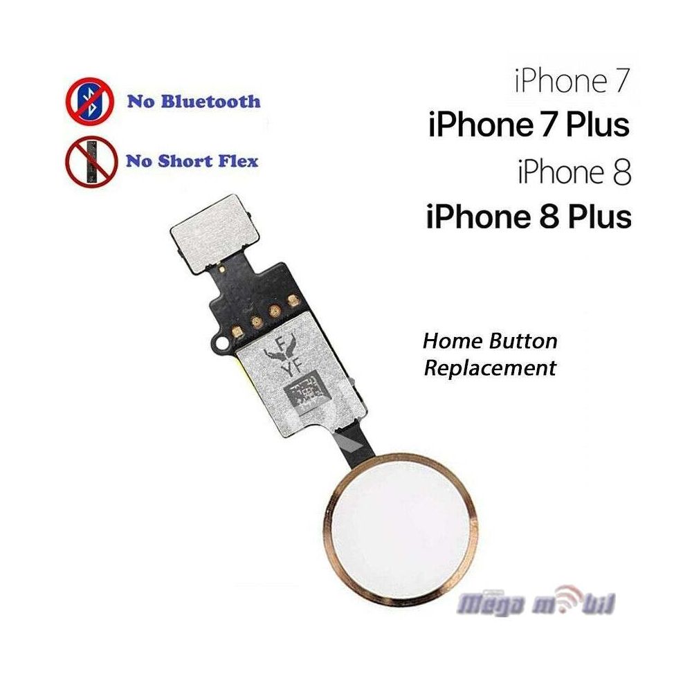 Fletkabel iPhone 7/ 7 plus/8/ 8 plus so home button gold (with back function NO BLUETOOTH) 