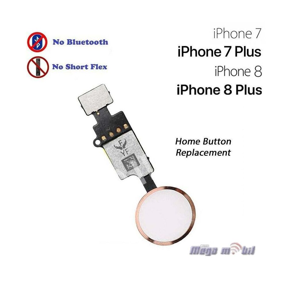 Fletkabel iPhone 7/ 7 plus/8/ 8 plus so home button rose (with back function NO BLUETOOTH) 