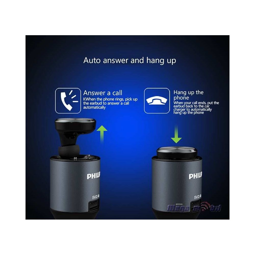 Polnac 12V/24V PHILIPS 2.4A so Bluetooth slusalka 2 vo 1