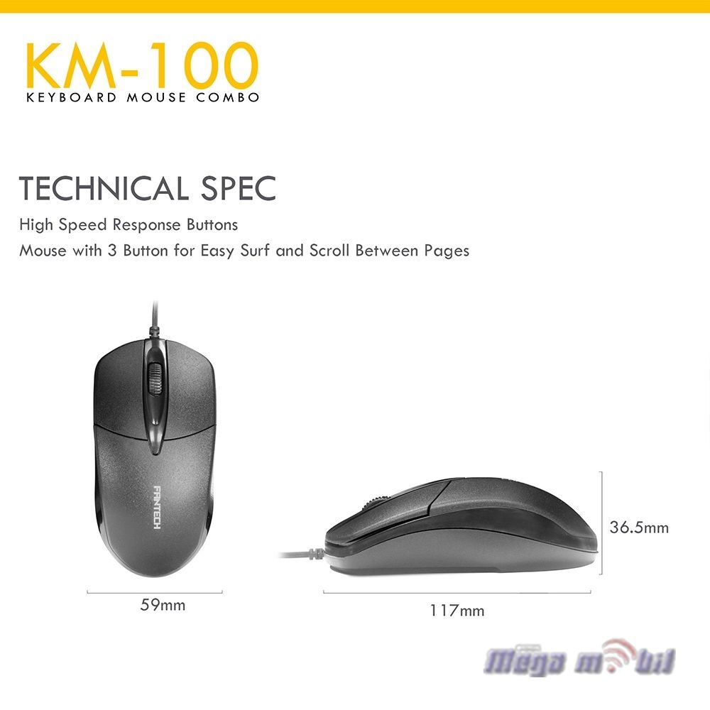Tastatura Fantech KM100 Combo black