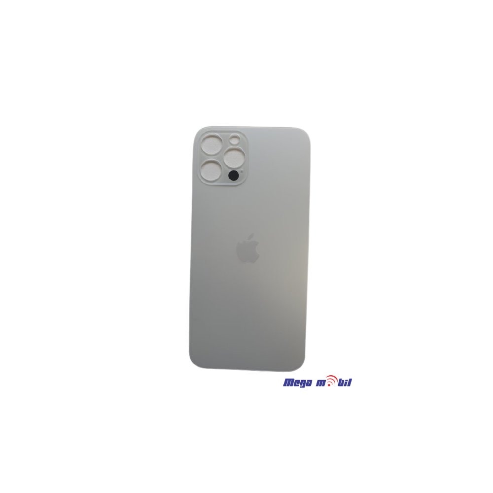 Zadno staklo iPhone 12 Pro Max Silver Big Camera Hole