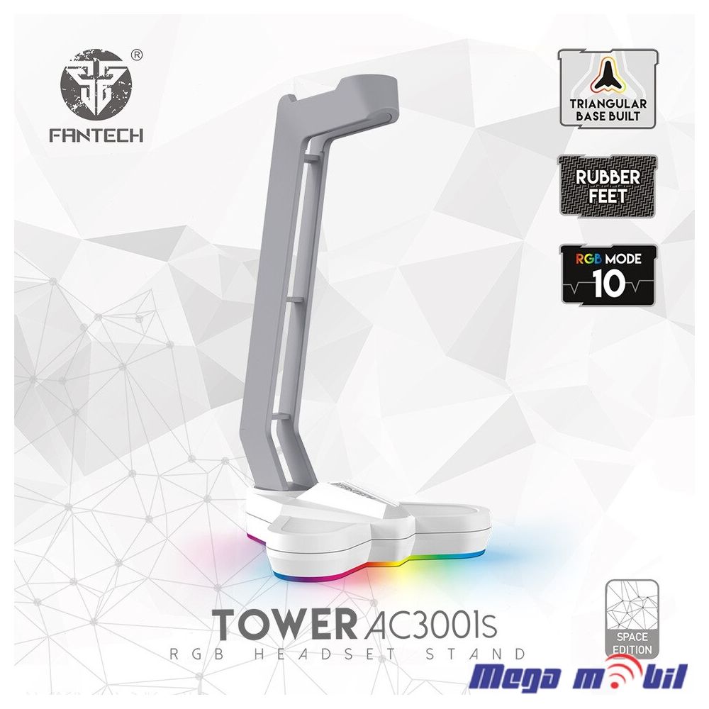 Drzac za slusalki Fantech AC3001s RGB white Space edition
