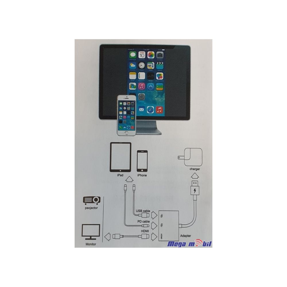 Adapter USB Lightning Digital AV.