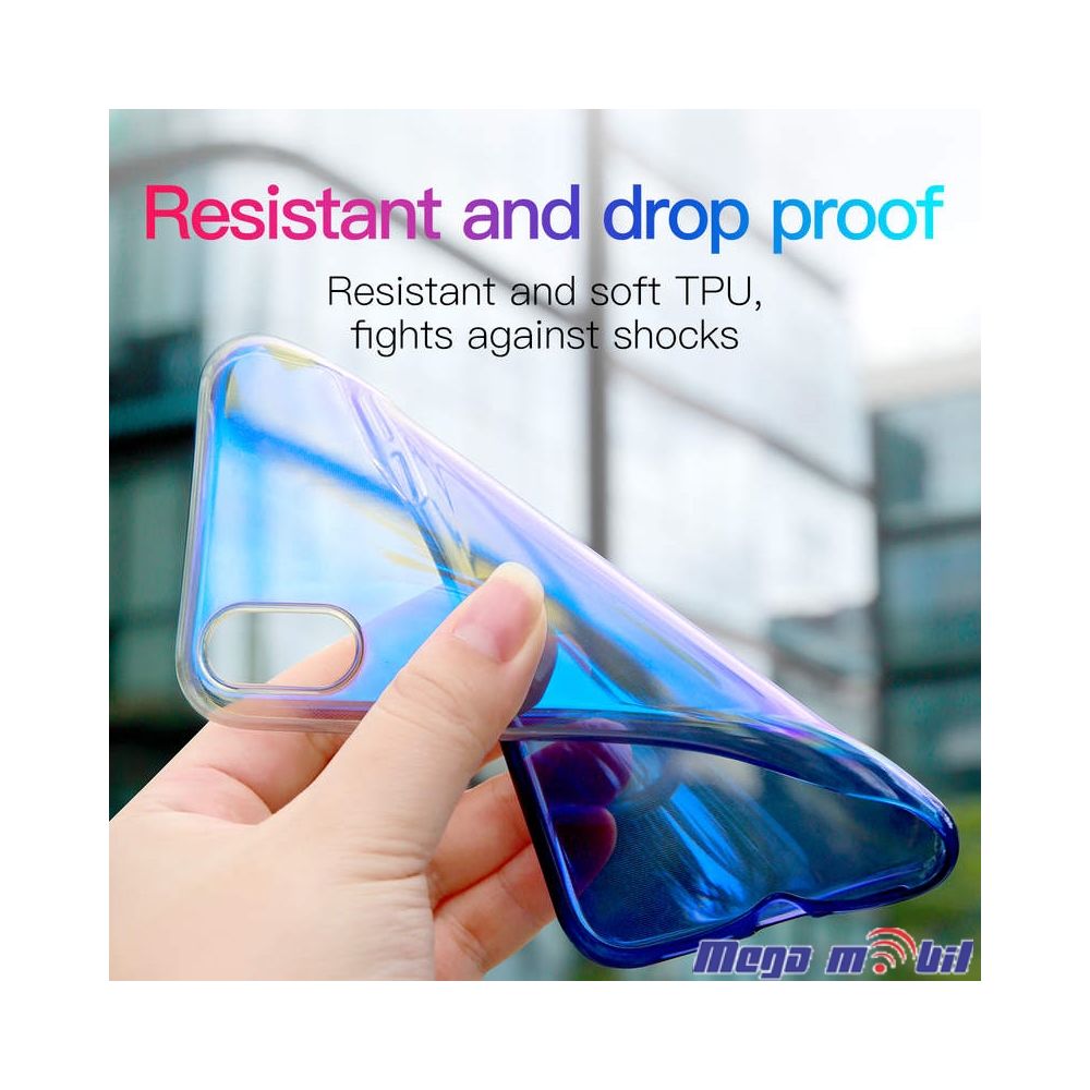 Futrola iPhone XR Baseus Glow transparent black