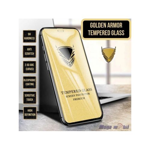 Tempered glass za iPhone 13/ 13 Pro/14/16e Golden Armor 5D black