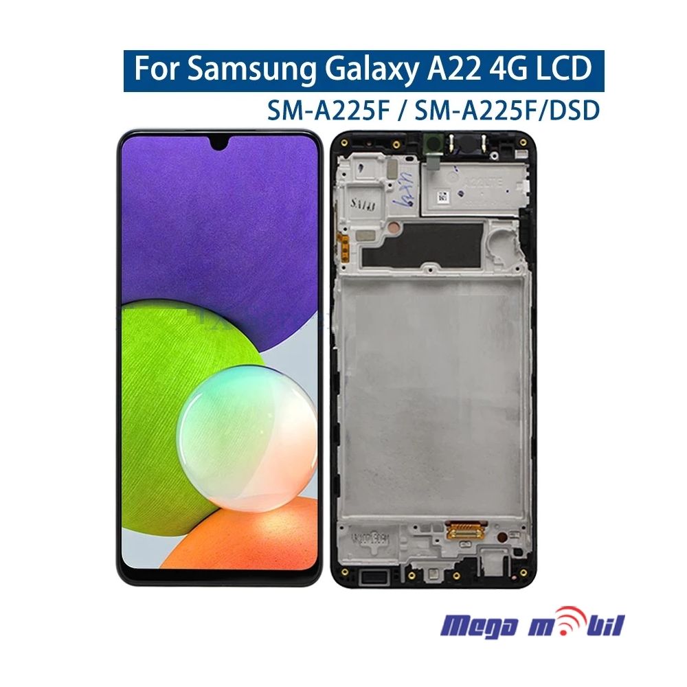 Ekran Samsung A225F/ A22 4G SO RAMKA full org