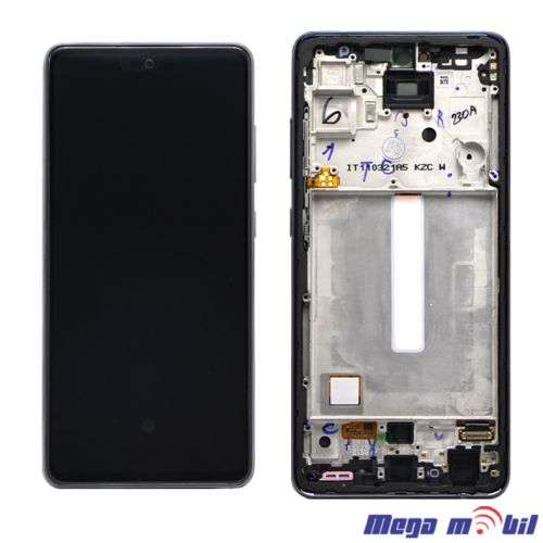 Ekran Samsung A525F/ A52 4G SO RAMKA black full org 