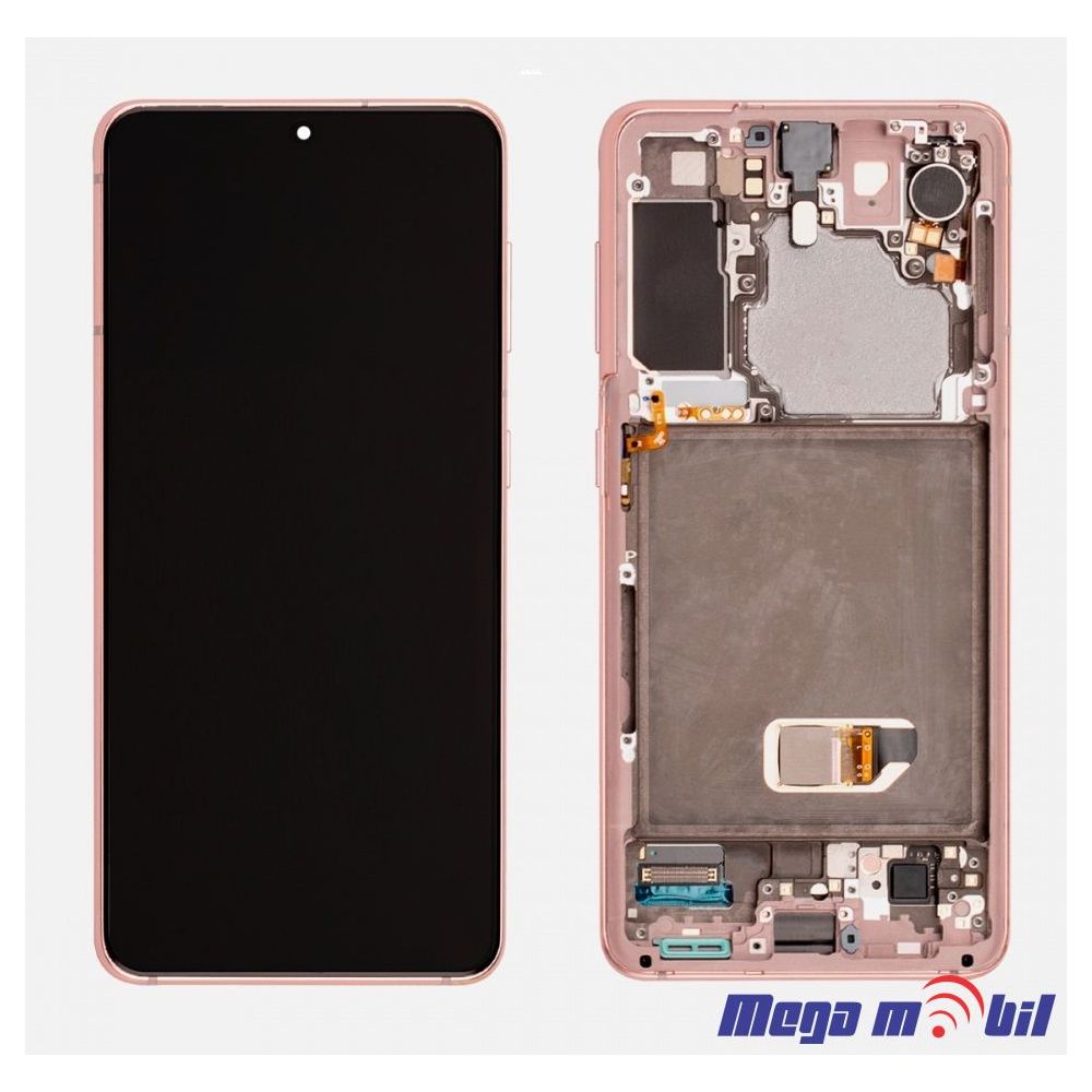 Ekran Samsung G991B S21 SO RAMKA Pink/Violet full org
