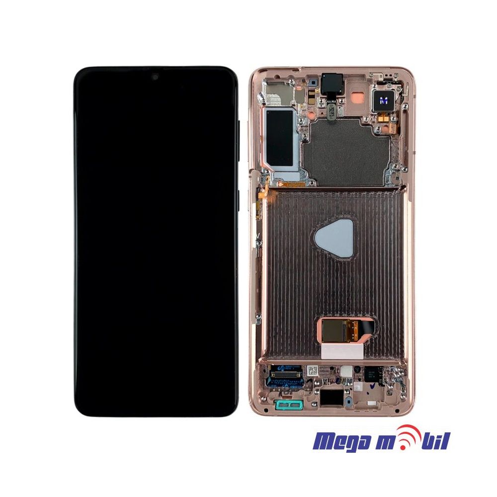Ekran Samsung G996B S21 plus SO RAMKA Pink/Violet full org