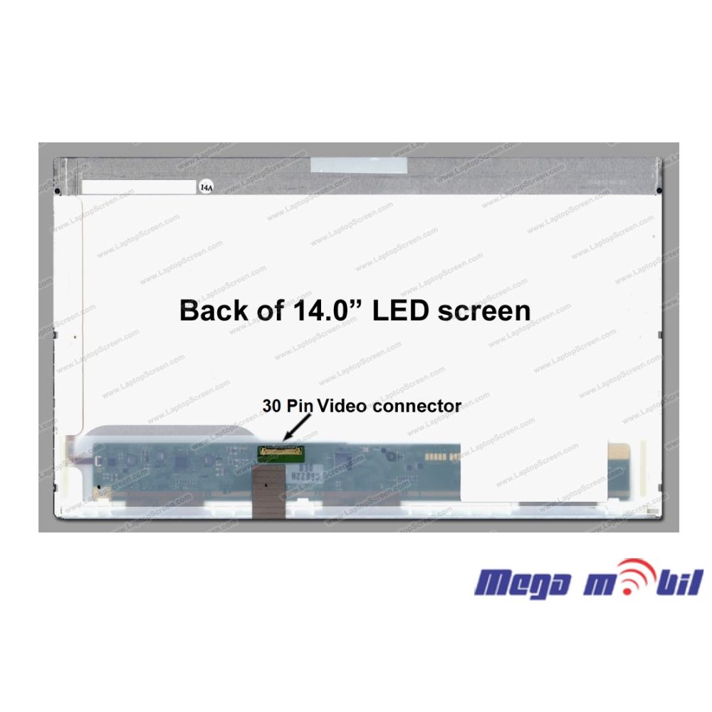 Ekran za laptop 14" LTN140AT07/LP140WH4/B140XW01 30 pin.