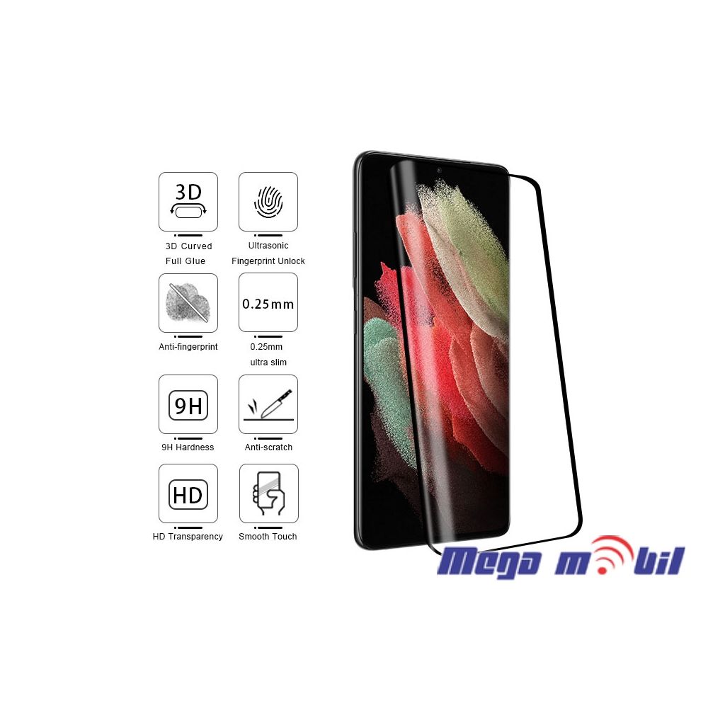 Tempered glass za Samsung S23/ S22 FULL GLUE 0.15mm black
