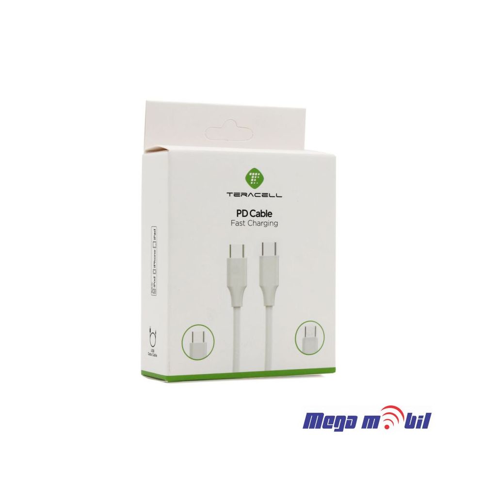 Data Kabel Type C PD Teracell Plus 3A 1m FAST white