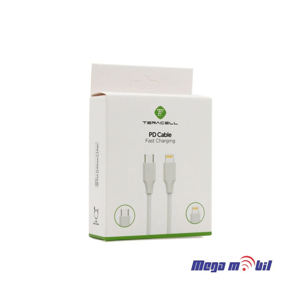 Data Kabel iPhone PD Teracell Plus 3A 1m FAST white