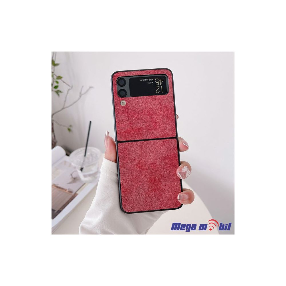 Futrola Samsung Galaxy Z Flip 3 5G Leather red (predna i zadna)