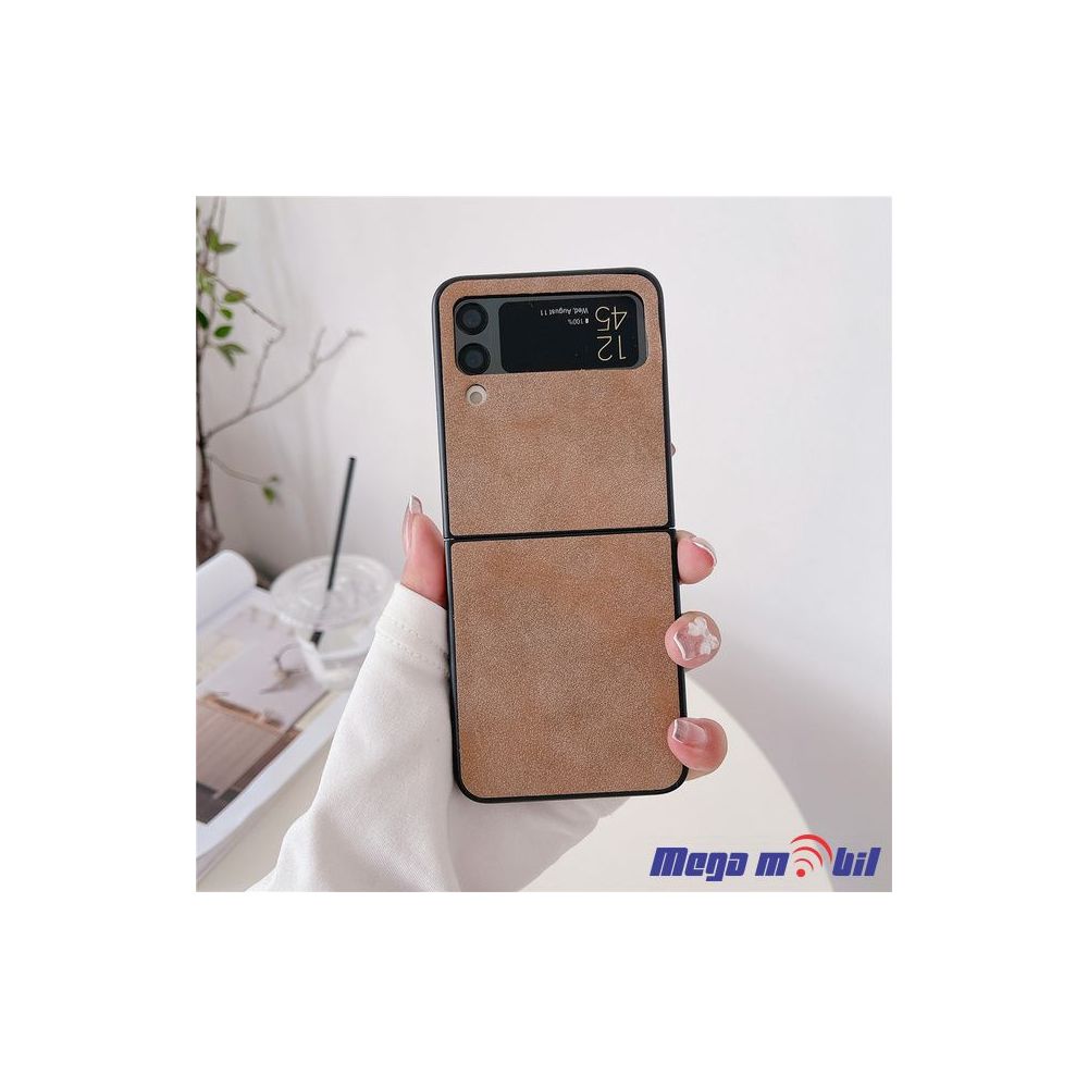 Futrola Samsung Galaxy Z Flip 3 5G Leather brown (predna i zadna)