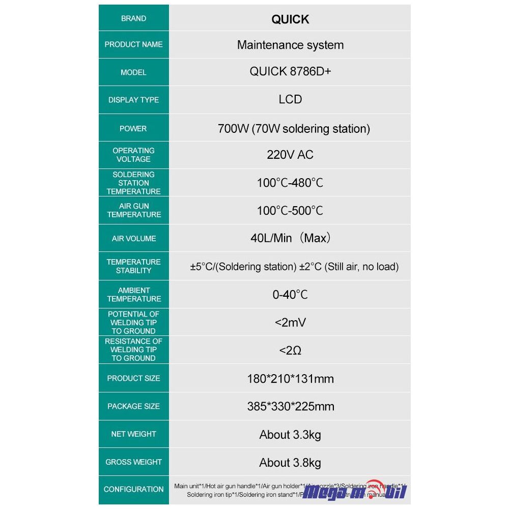 Duvalka so letkum QUICK 8786D+