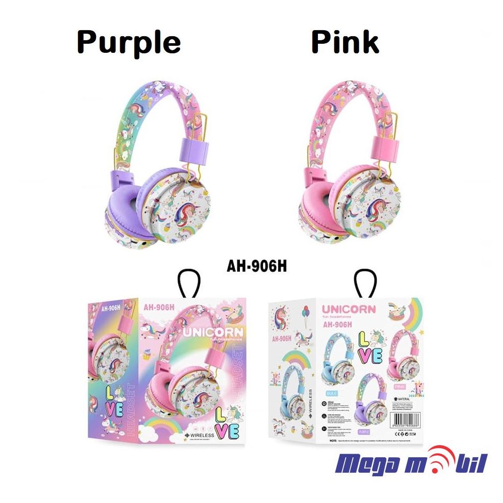 Slusalki Bluetooth Unicorn AH-906H purple.