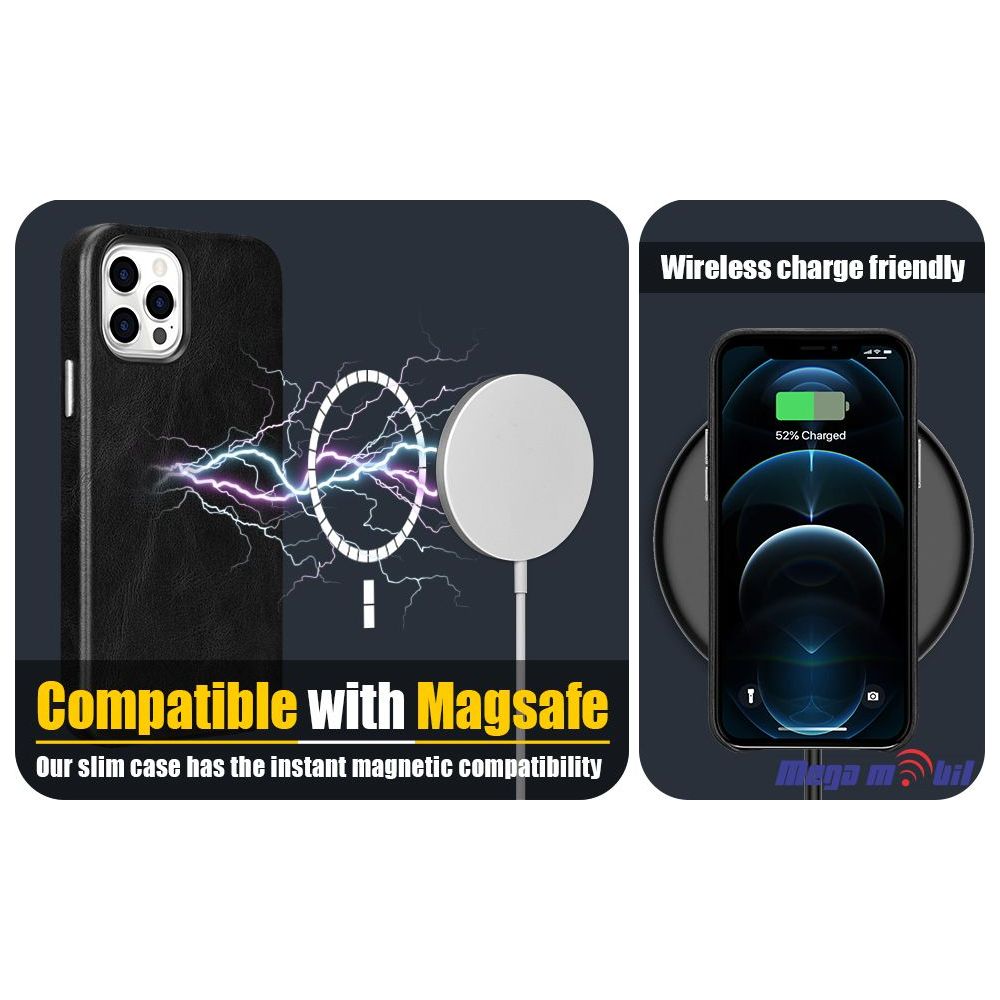 Futrola iPhone 13 Pro Magsafe Leather black.